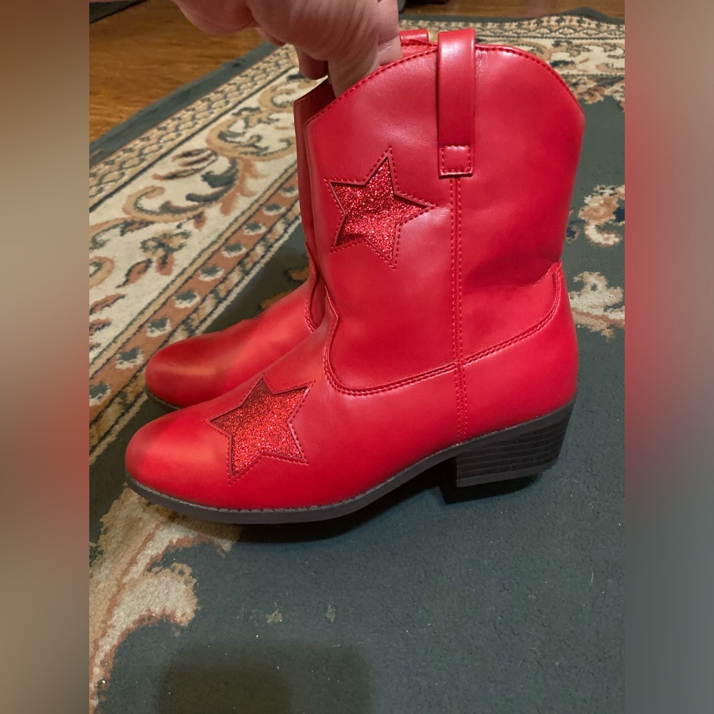 Gymboree girls red star patriotic boots. Holiday/cowboy. Size 3. Halloween